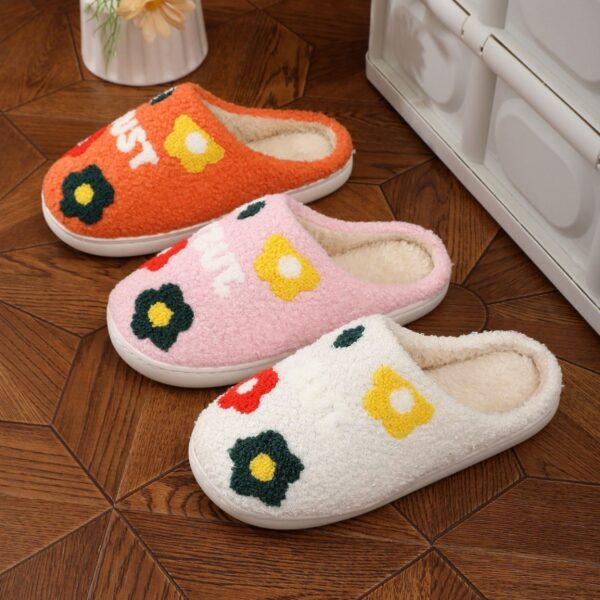 Lady's Flower Slippers Indoor Soft Bottom Cotton Slippers