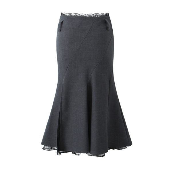 Lace Stitching Fishtail Elegant Slimming Sheath Skirt