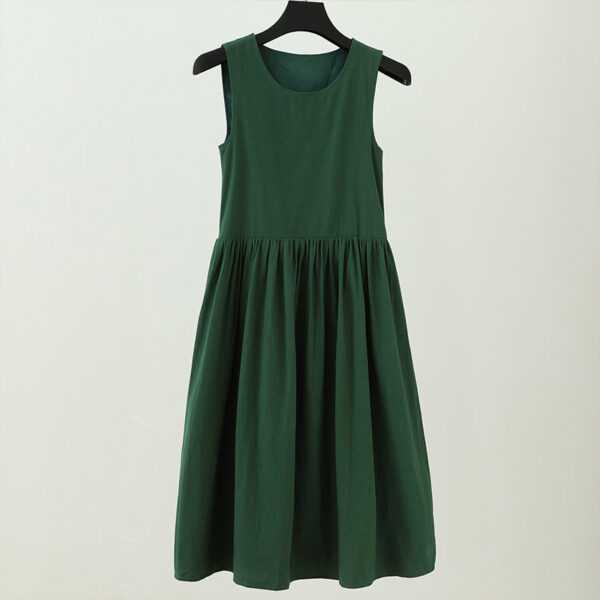 Plus Size Small Artistic Student Sleeveless French Green Dress