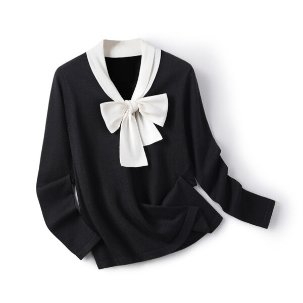 French Style Artistic Simple Professional Style Long Sleeve Tie Top