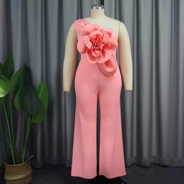 Fashion Three-dimensional Flower Jumpsuit