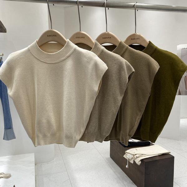 Sleeveless Loose Short Waist Bandage Dress Outer Wear Vest