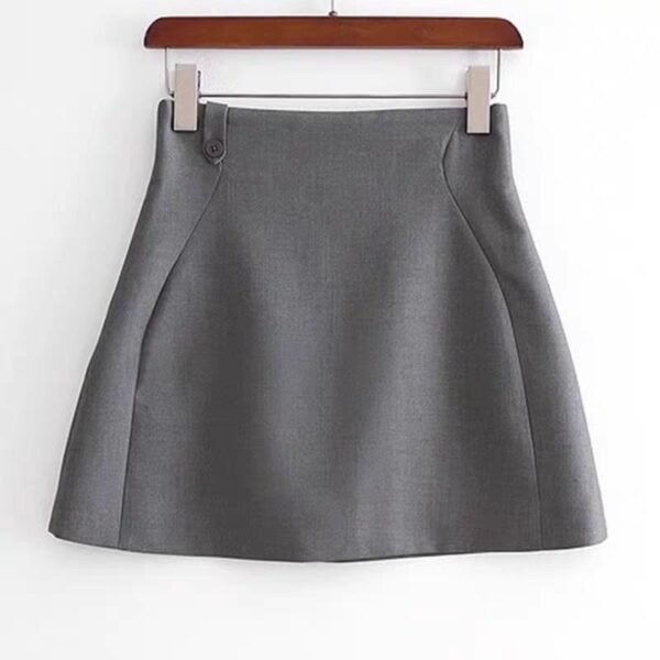Graceful Gray High Waist Slim-fit Skirt Hip Skirt
