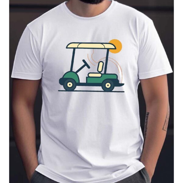 Trendy And Stylish Comfortable And Versatile Golf Cart Patterned Tshirt Enjoy Leisure Time